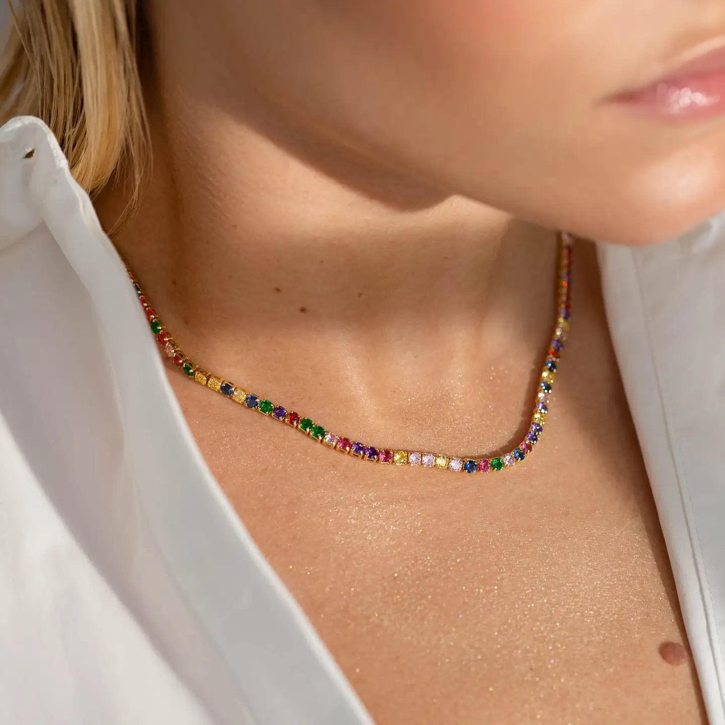 Multicolor Tennis Necklace